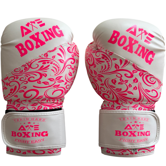 AXE Retro Pink/White Boxing Gloves – Premium Training & Sparring Gloves UK