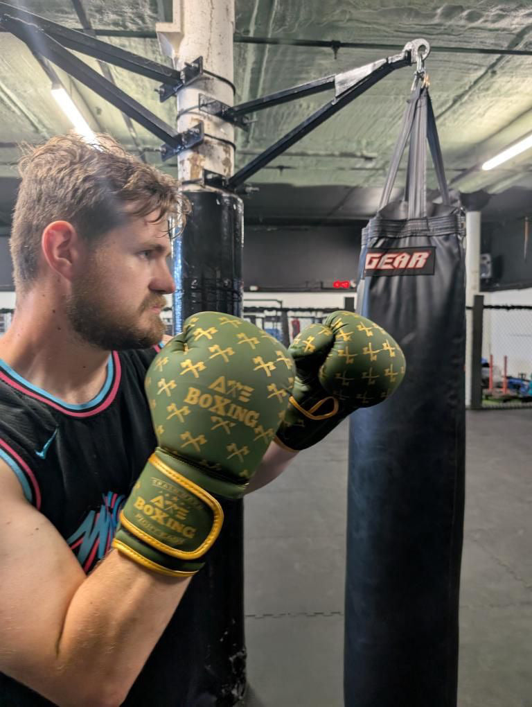 Axe boxing gloves UK green training gloves
